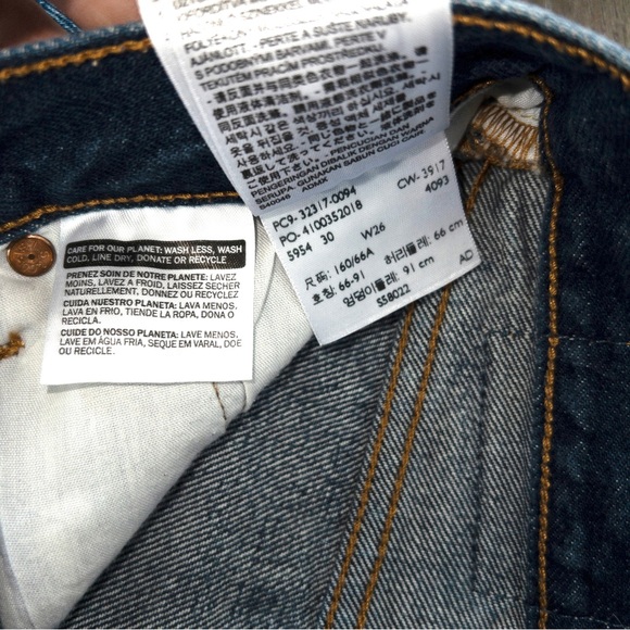 Levi’s 501 Blue Distressed Cut Off Denim High Rise Shorts Size 26 - Picture 8 of 8